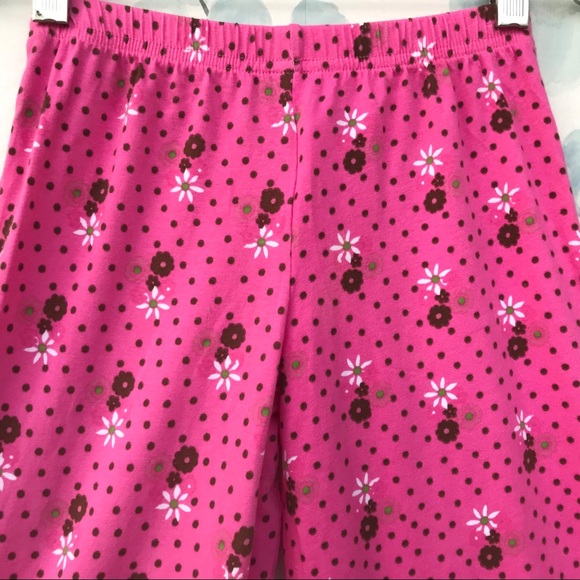 Corkys Kids Pink Green Brown White Flowers Ruffled Bottom Polka Dot Floral Pants - Picture 11 of 12